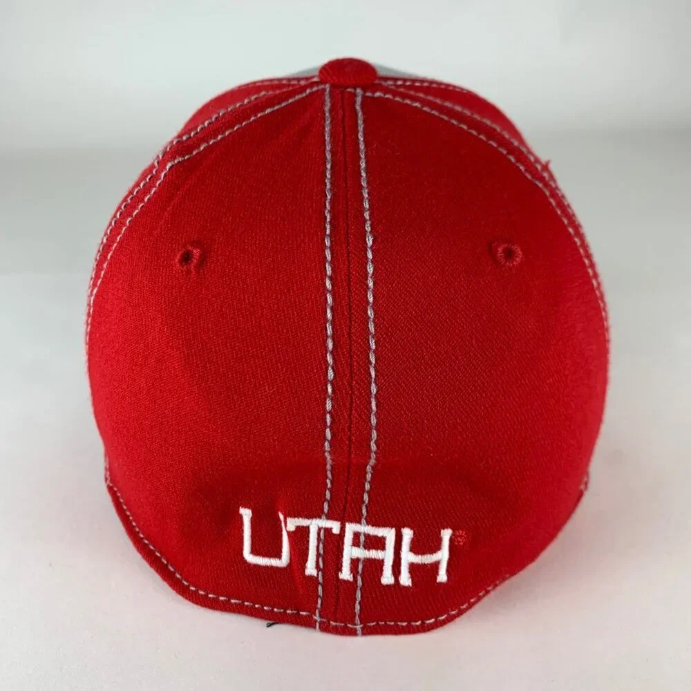 Utah Utes NCAA Red Top of the World Stretch Fitted Hat Mens One Size